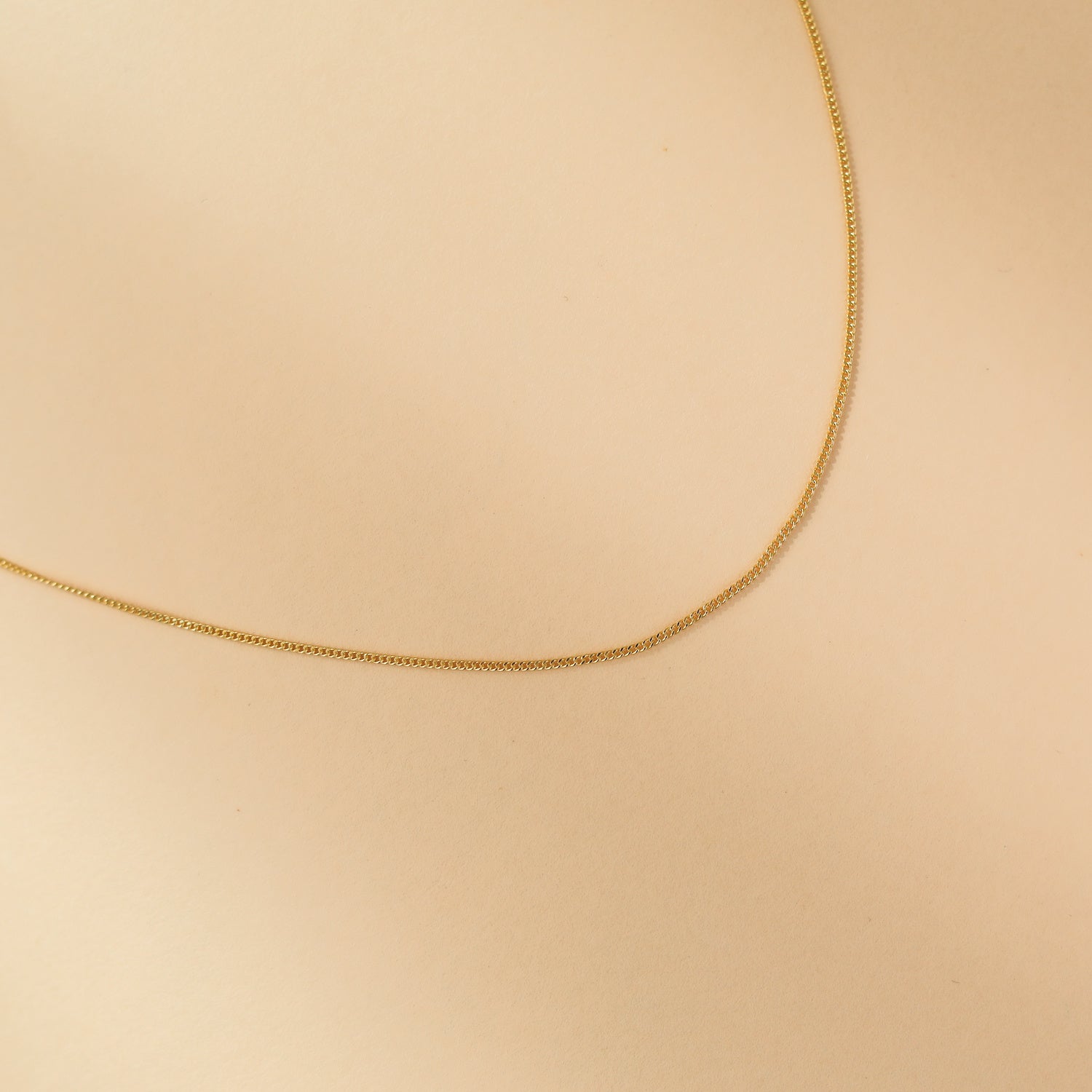 Gold Necklace 14K Gold | 1 mm gourmet chain