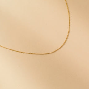 Gold Necklace 14K Gold | 1 mm gourmet chain