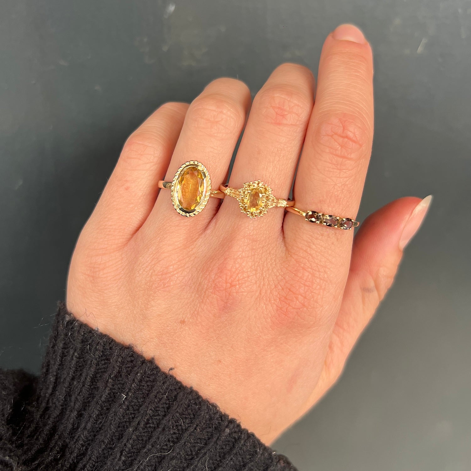 Vintage Luna Citrine | 14K Gold