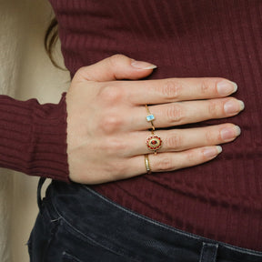 Kae Garnet Flower ring