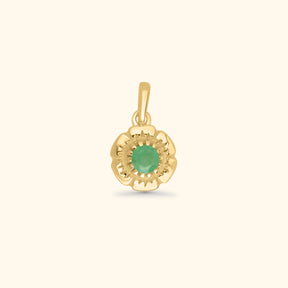 Emerald Flower Necklace | Gold Plated