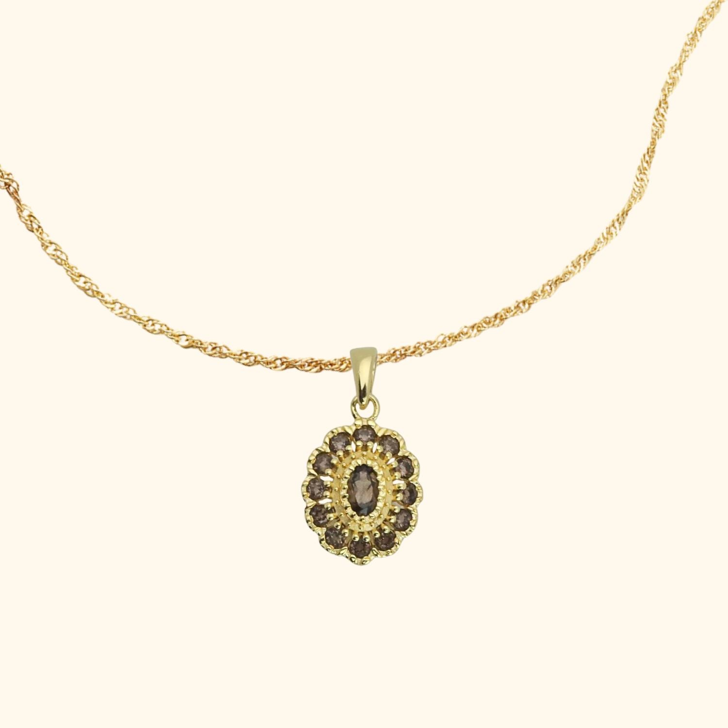 Kae Smoky Flower Necklace